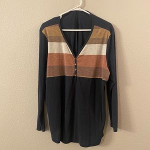 Multi colored Henley shirt